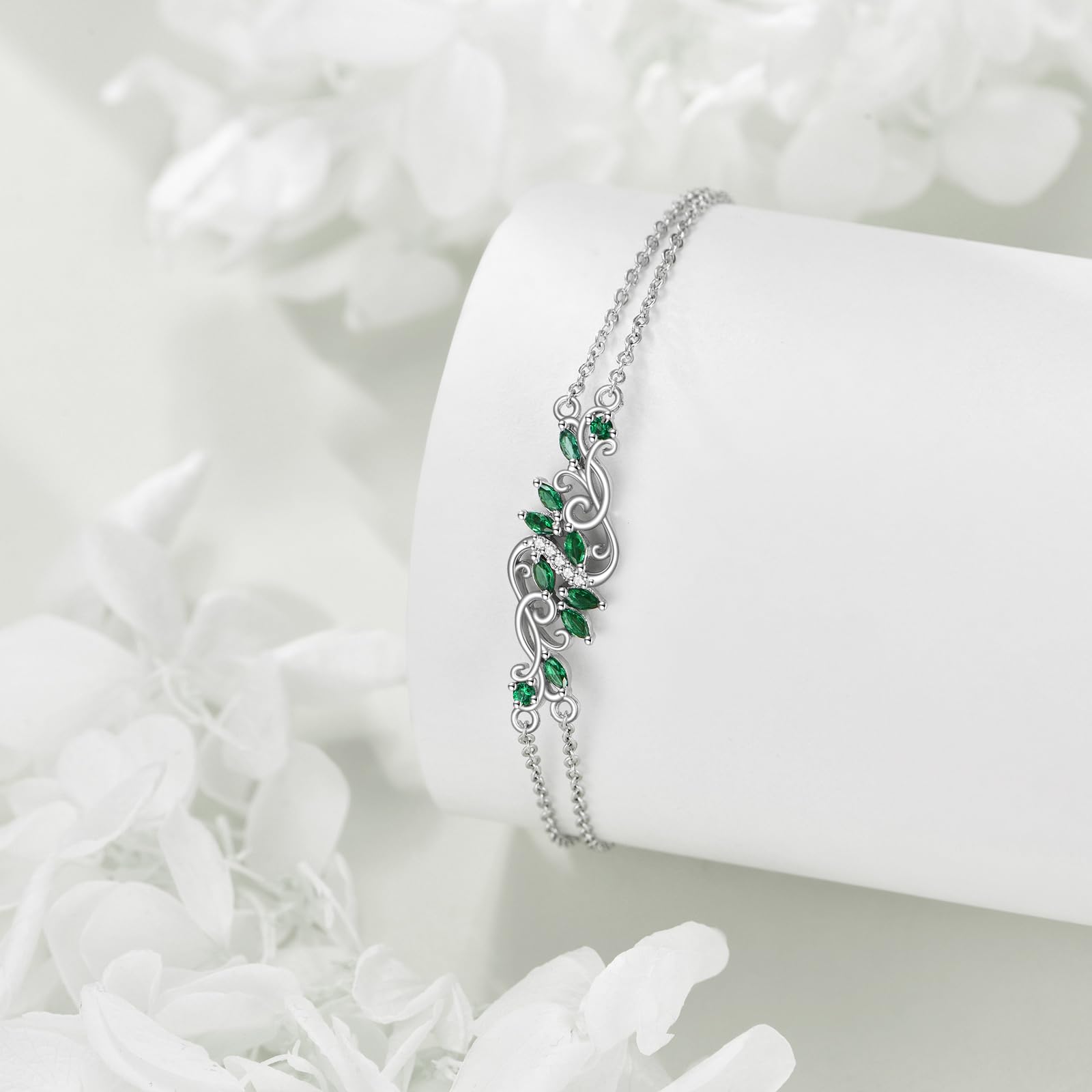 Vadmans Fußkettchen mit bösem Blick Sterling Silber Blumenrebe Fußkettchen Schutzschmuck für Frauen und Freundin