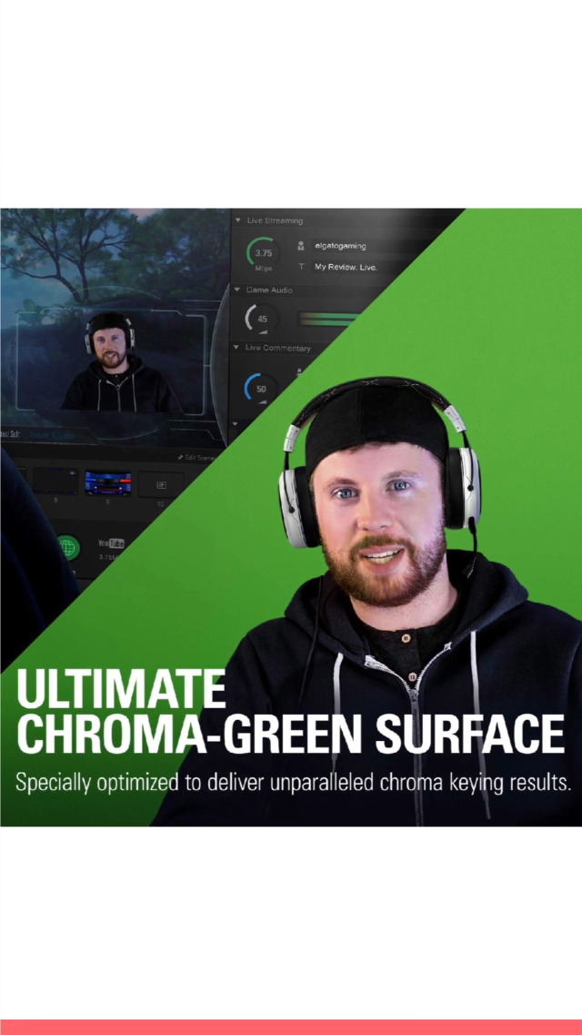 Amazon.co.jp: CORSAIR Elgato Green Screen 折りたたみ式 クロマキー