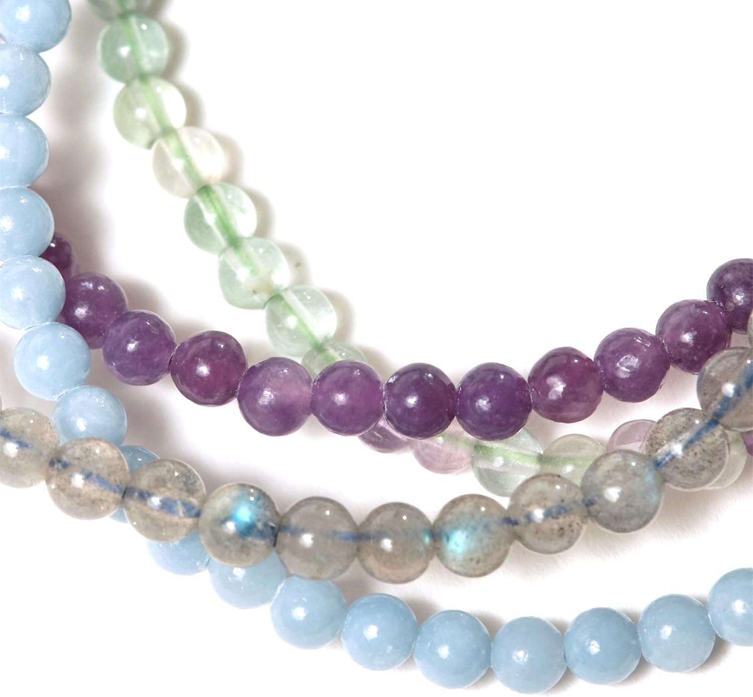 Crystal Bracelet and Crystal Bracelet Stack – Healing Stone Beads – Small Size Beads - Spiritual Energy Jewelry – Elastic, Unisex, Gift-Ready