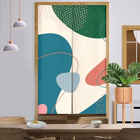 Amazon Cfgzc のれん おしゃれ 北欧 のれん 85 90cm 熱帯バナナの葉 間仕切り ボタニカル 爽やか カラー 90 150cm ドアカーテン 壁飾り 北欧 100 150cm 遮熱断熱 モダン ロング暖簾 リビング 玄関 廊下 洗濯 着替え室 飲食店 新築祝い 厚手 エレガント 冷暖房 母の日 綿