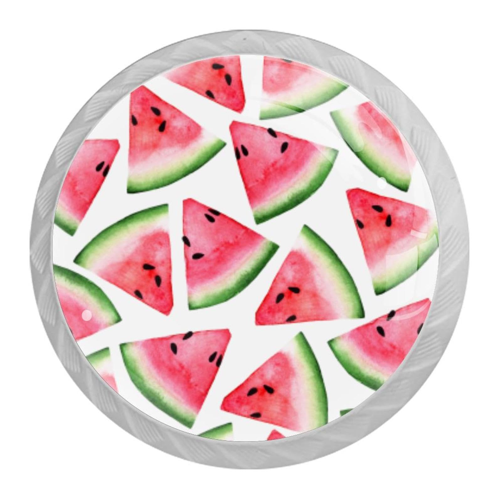 Tqmspg Multi18 4 Pieces Drawer Pulls Watermelon Pattern Door Knobs Dresser Handles For Kitchen Wardrobe Cupboard Hardware Furniture