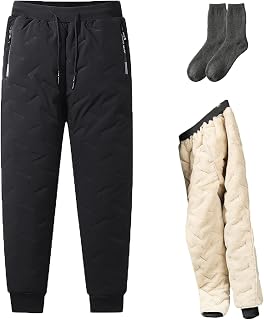 LELEBEAR Unisex Fleece Jogging Bottoms, Winter Warm Waterproof Sweatpants, Sherpa Fleece Lined Sweatpants