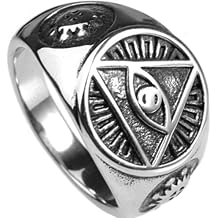 Jude Jewelers Stainless Steel All Seeing Eye of God Ring