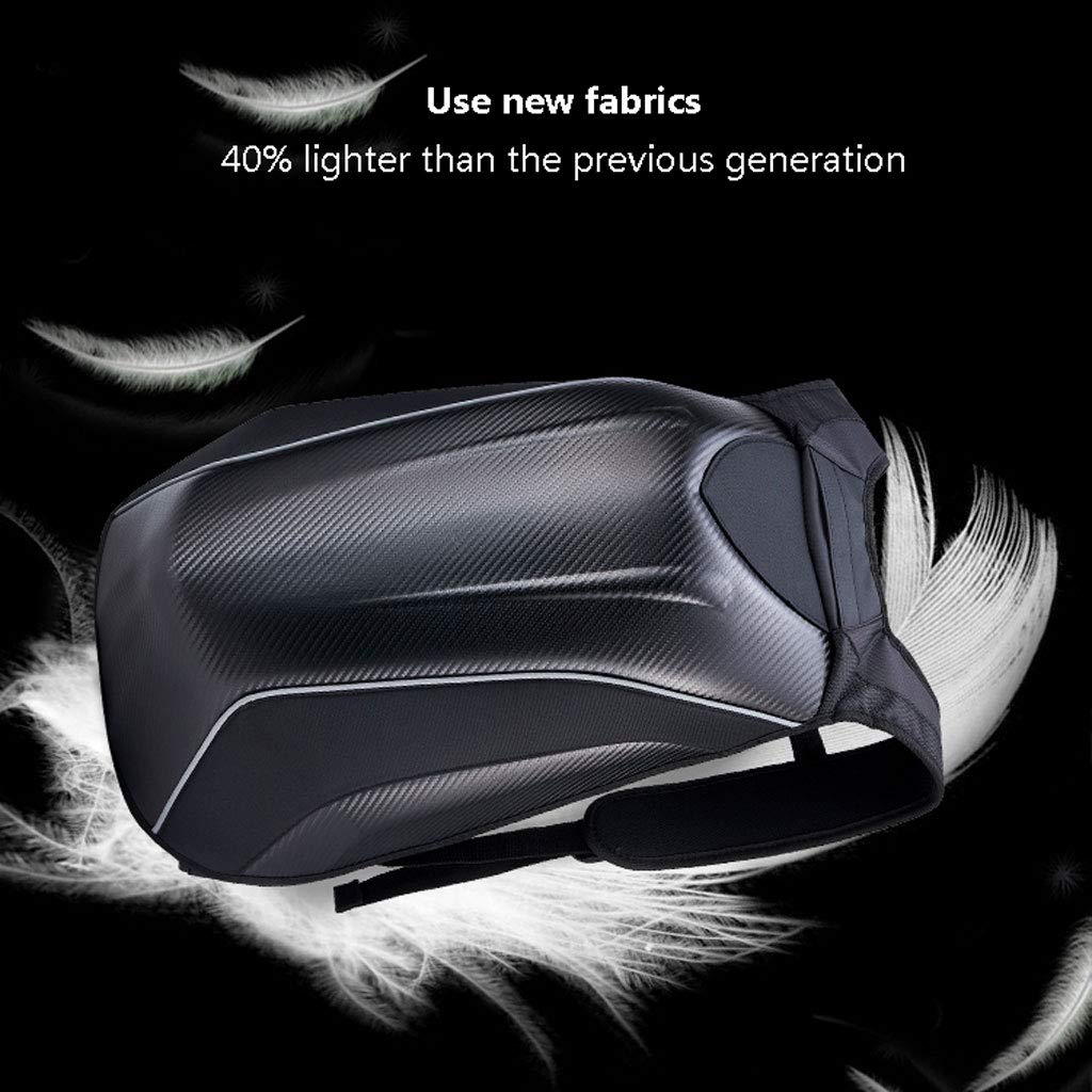 Mochila Multifuncional para Moto Mochila Rígida Equipaje Mochila De La Motocicleta De La Fibra De Carbono, Bolso De Ciclo, Bolso Duro Impermeable De La Locomotora (38x37x56cm)