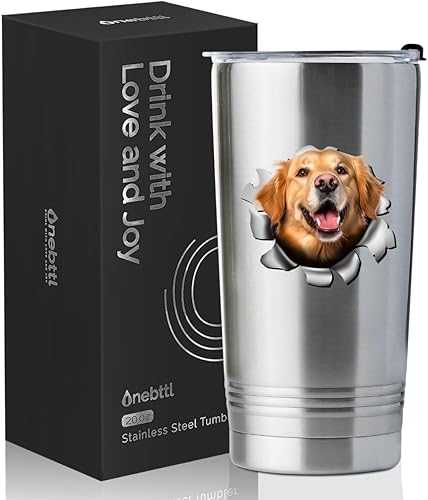 Onebttl Golden Retriver Regalos para mujeres, regalos divertidos para amantes de los perros, mujeres y hombres, dueños de perros, taza de viaje