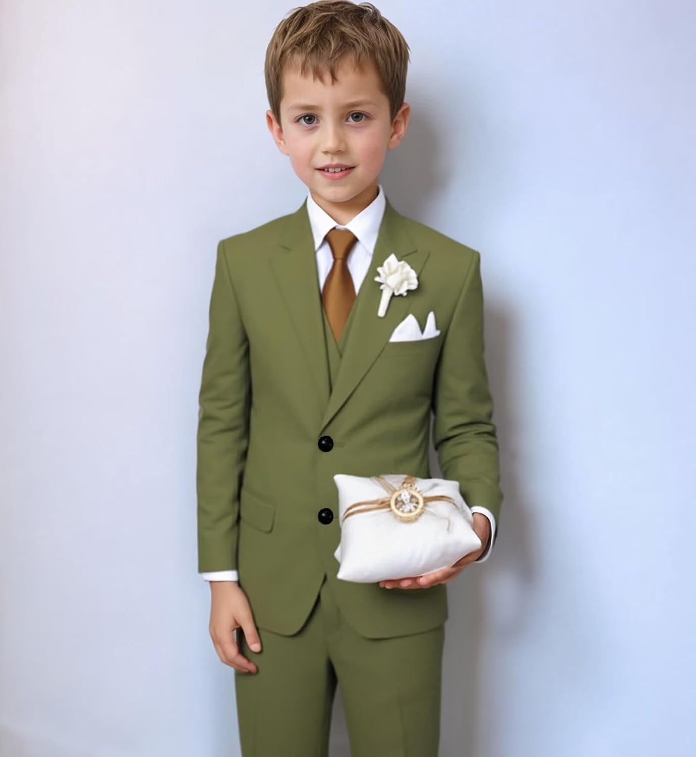 Boys Suit 3 Pieces Slim Fit Formal Dresswear Set Teen Kids Tuxedo Suits for Wedding Graduation
