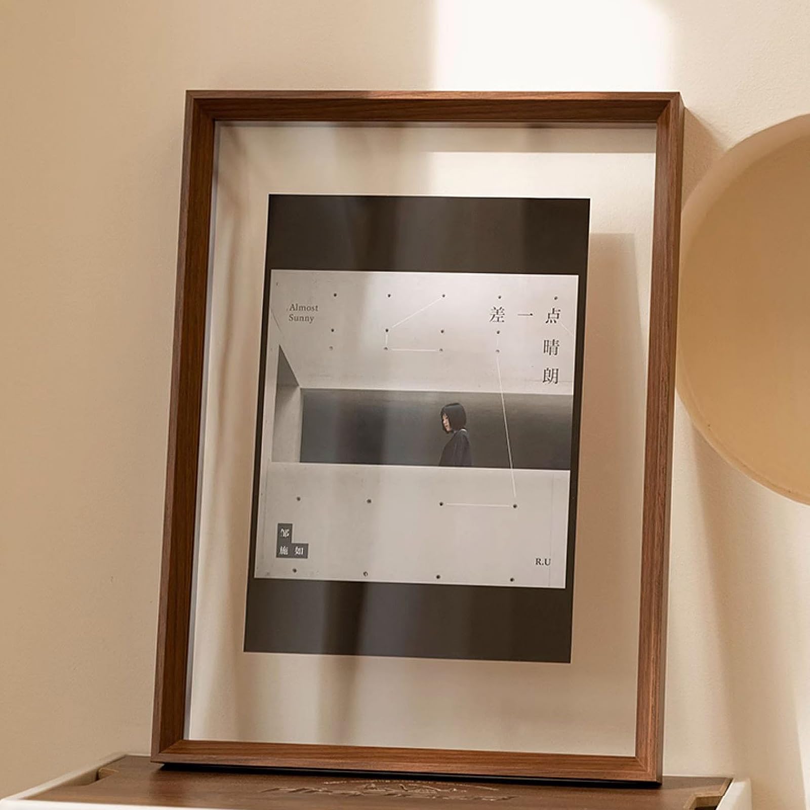Doppelseitiger Transparenter Schwebender Bilderrahmen aus Acryl - Für Trockenblumen, Pflanzenpräparate, Fotos, Kunstwerke und DIY Projekte(Dark brown,29.7 X 42 CM)