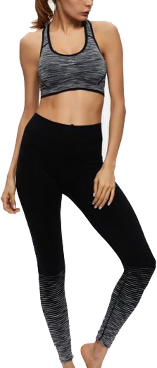 Pete Sport-BH und Hose Set Sports Bra Bustier Leggings Joggen Grey