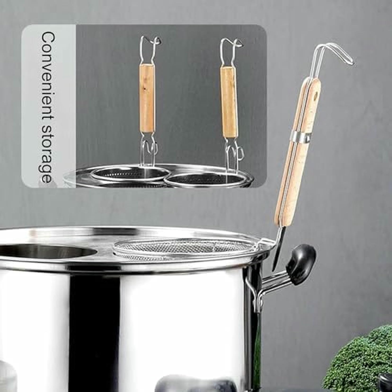 Ollas para Pasta, Olla para Pasta con colador, Olla de Acero Inoxidable para cocinar Fideos y Verduras, 4 ollas para Sopa con Tapa (B 3)