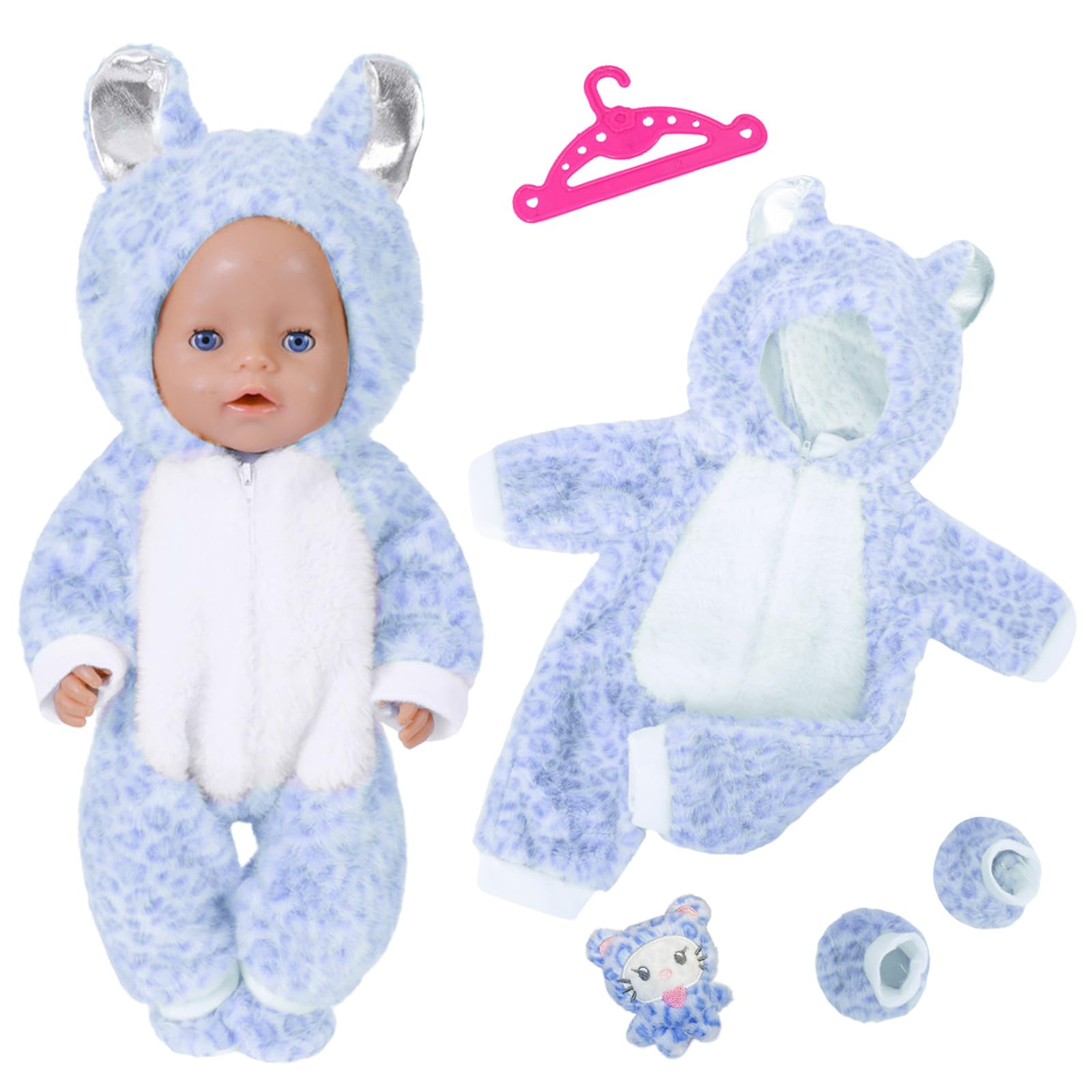 Baby Doll Clothes for 14-18 Inch Doll, Baby Dolls Accessories for 35-45cm Dolls, Cute Jumpsuit, Socks, Cute Pendants, Hanger