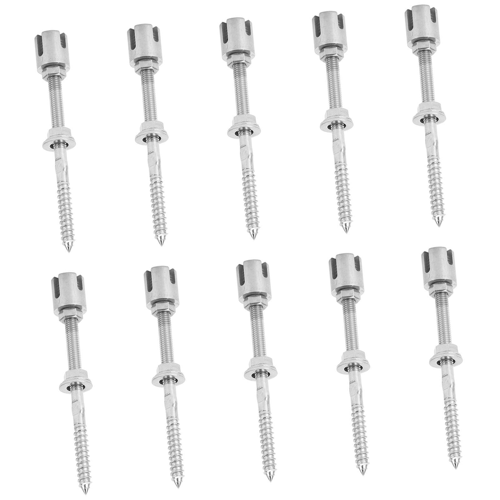 Morsetti per Cavi Incrociati, Morsetti per Cavi Incrociati in Acciaio Inossidabile 316, 10 Pezzi Funzionamento Semplice Lunga Durata per Applicazioni su Ringhiere (4mm)