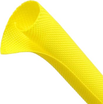 Automotive Wire Loom Tubing, Split Braided Cord Protectors from Pets No Chew, Flexible Cable Sleeve Cable Management for TV/Computer/Electric Wires Yellow, 5/16"-10ft