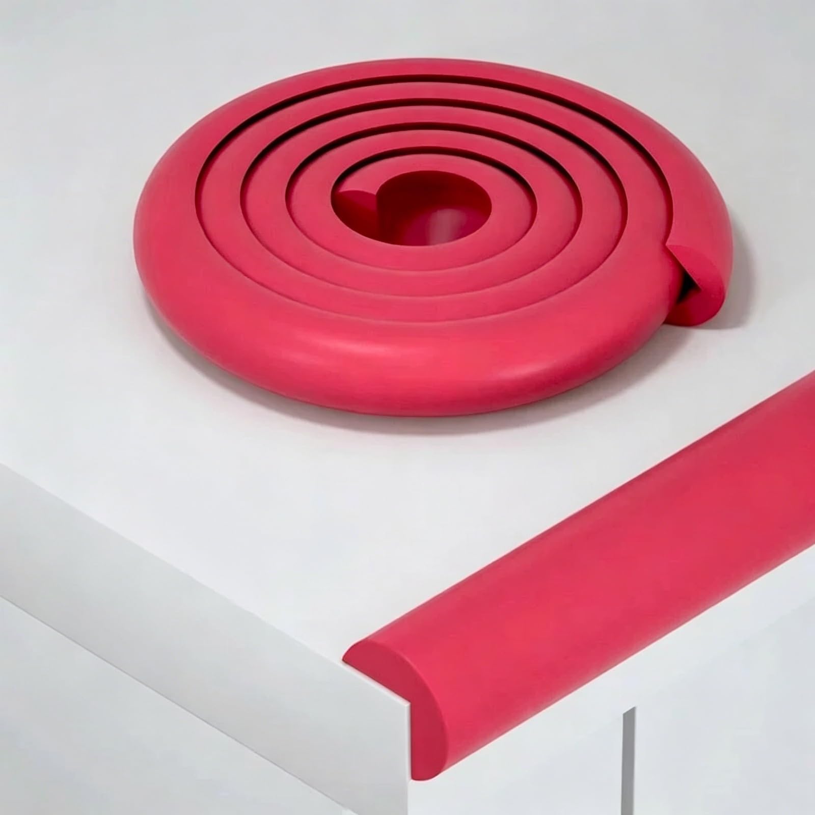 Paraspigoli Muro a Forma di L, Materiale NBR, con Retro Autoadesivo, para Spigoli per Mobili, Resistenti e Antistrappo, per Tavolo, Scrivania, Armadio, Letto(Red,20m)