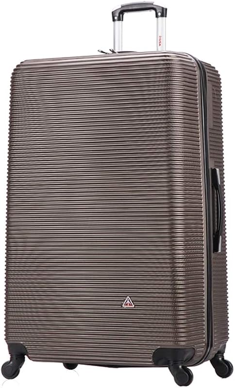 InUSA ROYAL Hardside Spinner Luggage with Ergonomic Handles | Spacious Travel Suitcase with Four Spinner Wheels and Studs | 32 Inch Extra Large Spinner Luggage | Brown