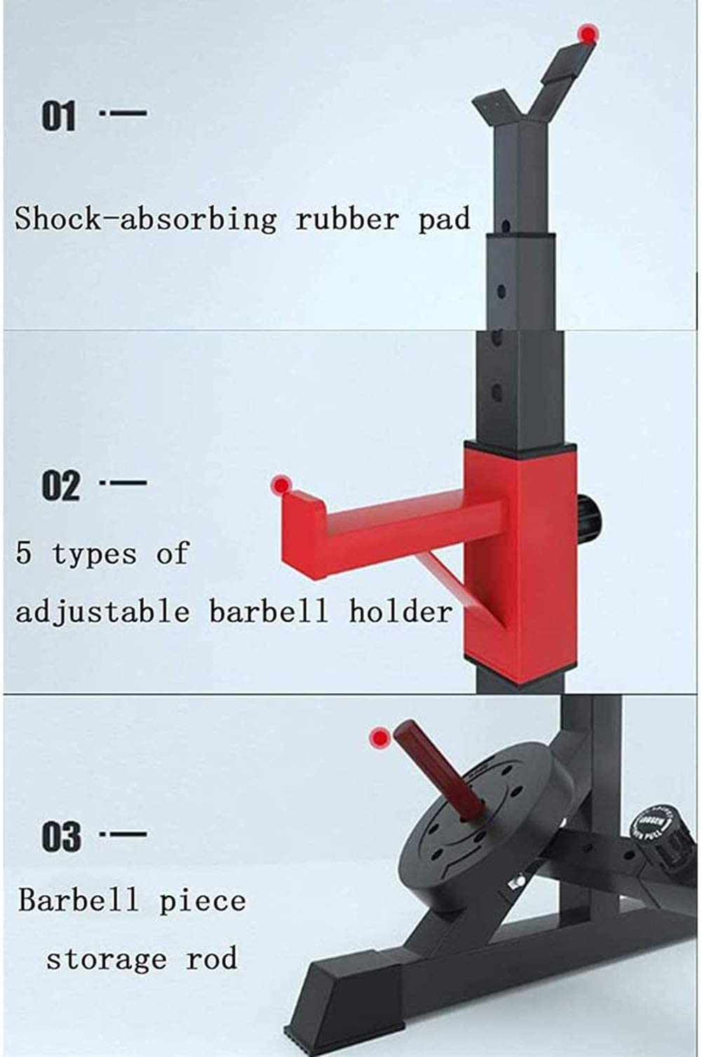 Rack De Sentadillas De Altura Ajustable, Rack De Levantamiento De Pesas, Rack De Barra, Banco De Prensa Libre, Rack De Sentadillas Para Entrenamiento De Fuerza, Rack De Potencia Para Gimnasio Y Fitne