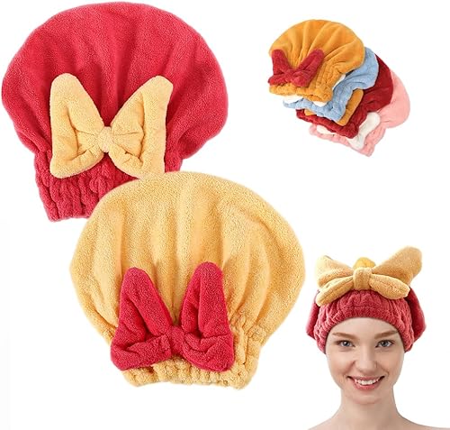 Miniatura 10 de 2 piezas de toalla absorbente para envolver el cabello húmedo, toalla de pelo de microfibra para mujer de secado rápido y engrosada, toallas de pelo