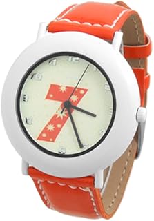 Qtqgoitem Ladies Quartz Dial Faux Leather Band Fluorescent Wrist Watch Orange (Model: 15d 897 294 717 d4a)