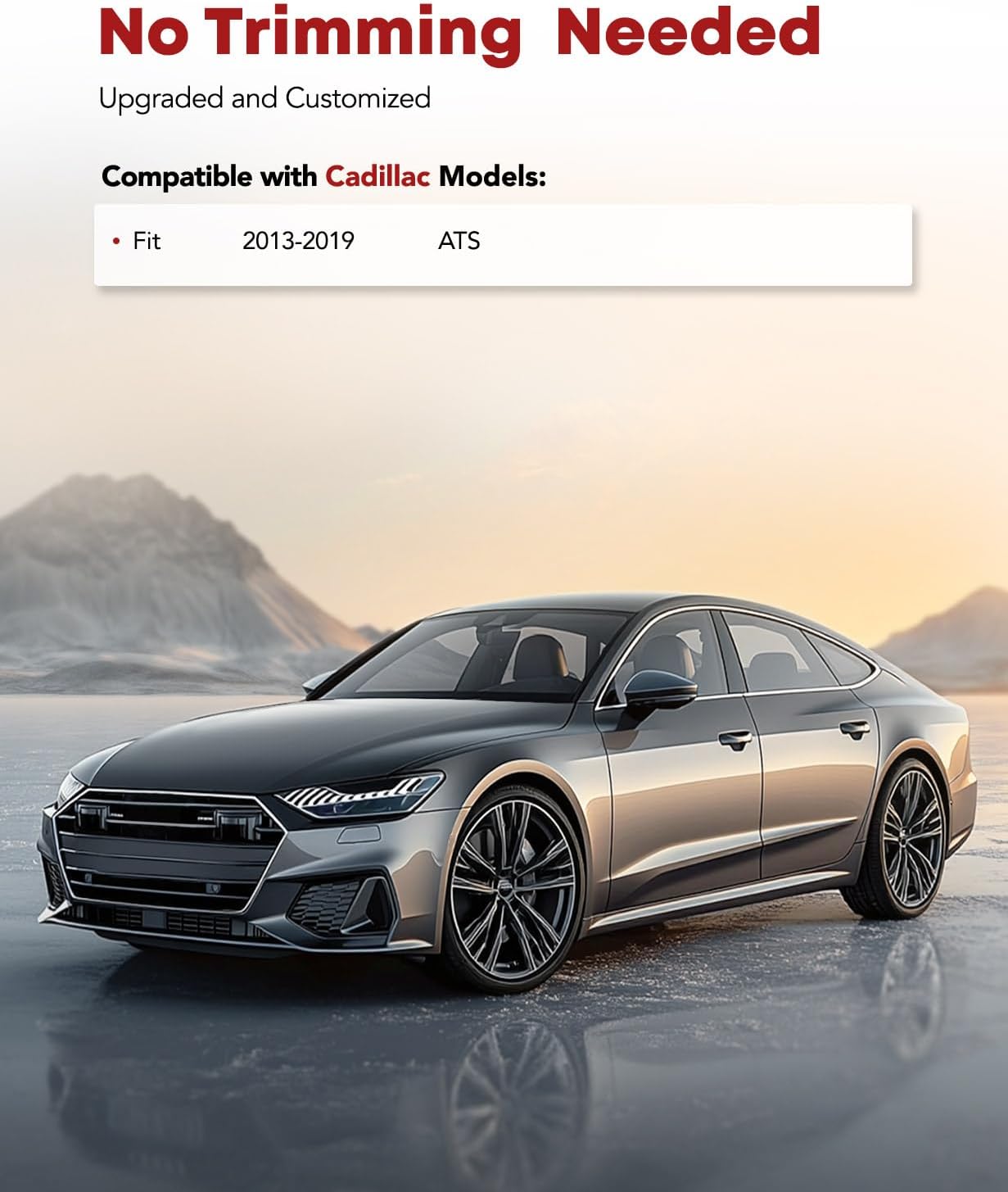 YHTAUTO Automotive All Weather Floor Mats Compatible with Cadillac ATS 2013-2014, TPE Floor Liners All-Weather Protection Custom Fit, 1st & 2nd Row, Set of 3 Black - Image 2