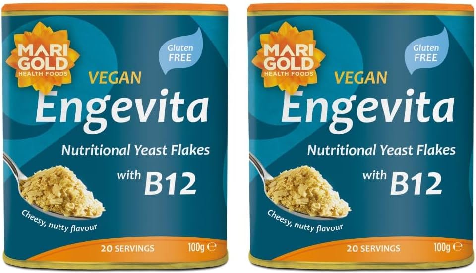 Marigold Engevita Nutritional Yeast Flakes with Vitamin B12, 100g – Vegan, High in B Vitamins, Protein & Fibre
