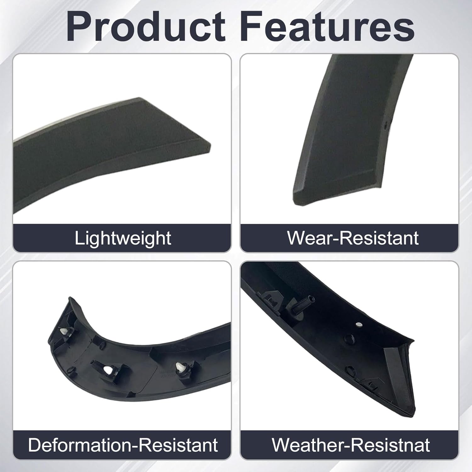 Front Door Wheel Arch Opening Deflector Protective Panel Cover Fender Flare Molding Panel Trim Black fits for Ford Transit-150 Transit-250 Transit-350 2015 2016 2017 2018 2019