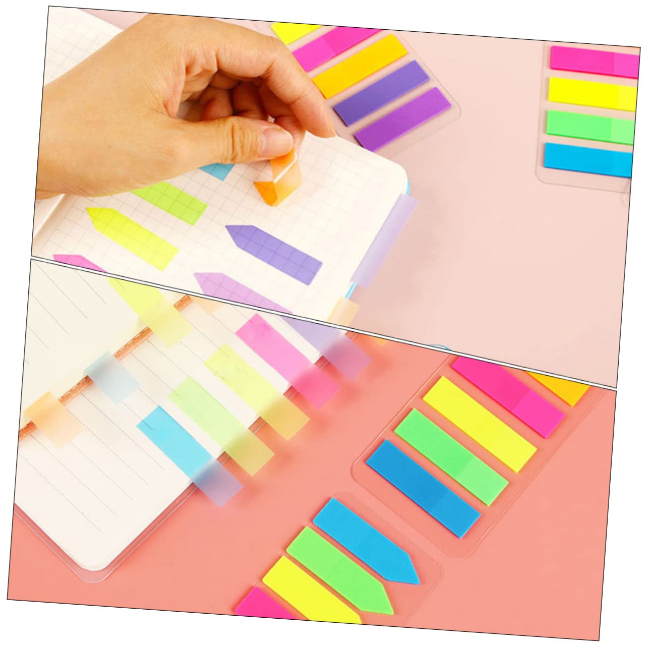NUOBESTY 36sätze Farbige Sticky Tabs Wasserdichte Index-tabs Für Bücher Notizen Und Dokumente Selbstklebende Markierungsstreifen Für Schule Und Büro Pet-material Stripes Arrow