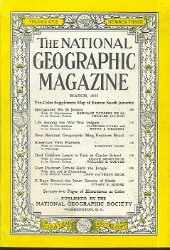 Paperback National Geographic Magazine, March 1955, Volume CVII, Number Three Book