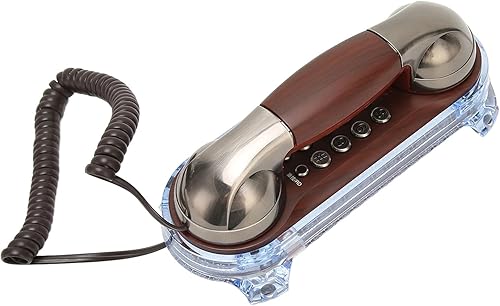 Teléfono fijo retro de pared, teléfono clásico vintage antiguo para montaje en pared de escritorio, teléfono con cable de pared grande con flash de