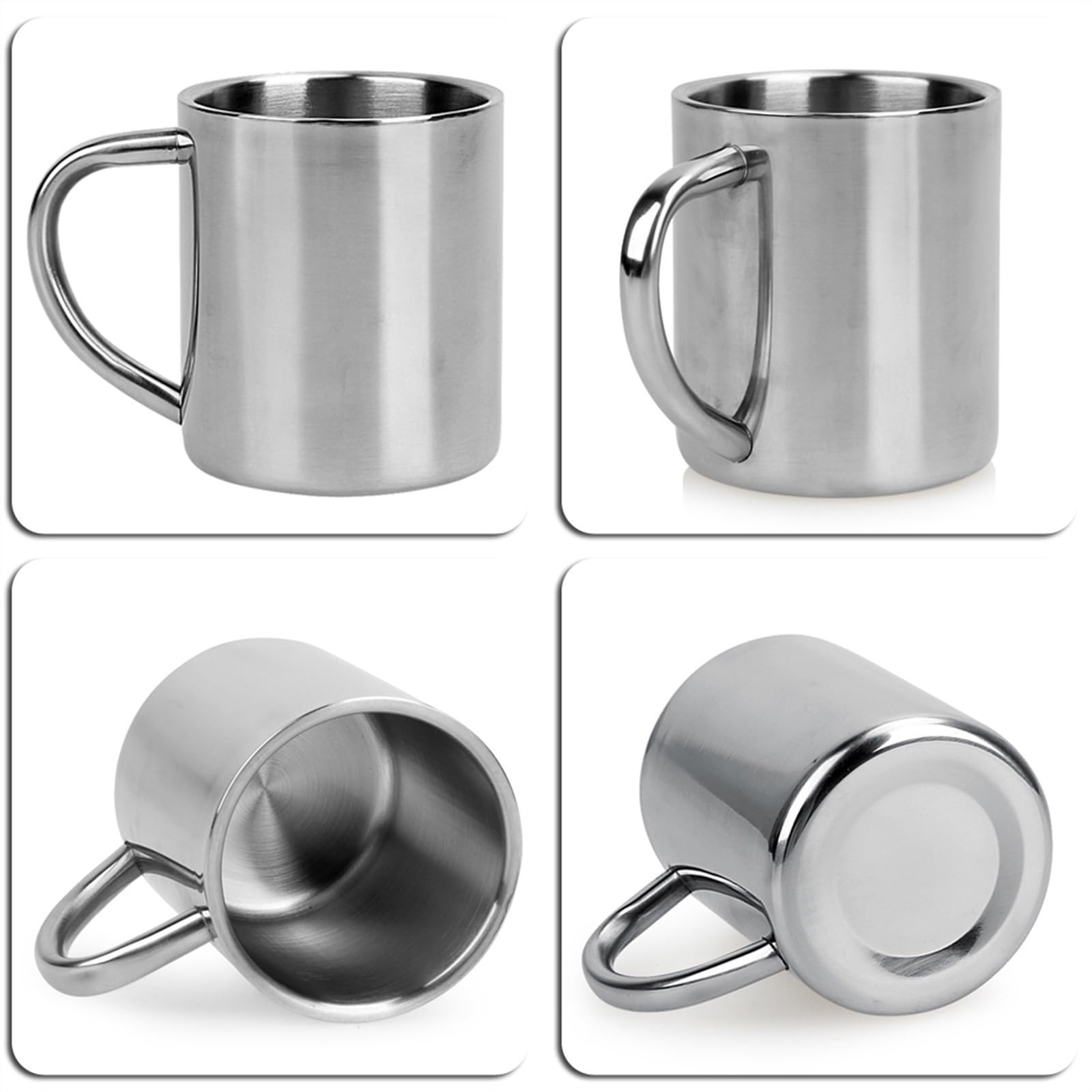 Camping Wandern Kaffee Teetasse Doppelschicht Edelstahlbecher mit Henkel Frühstück