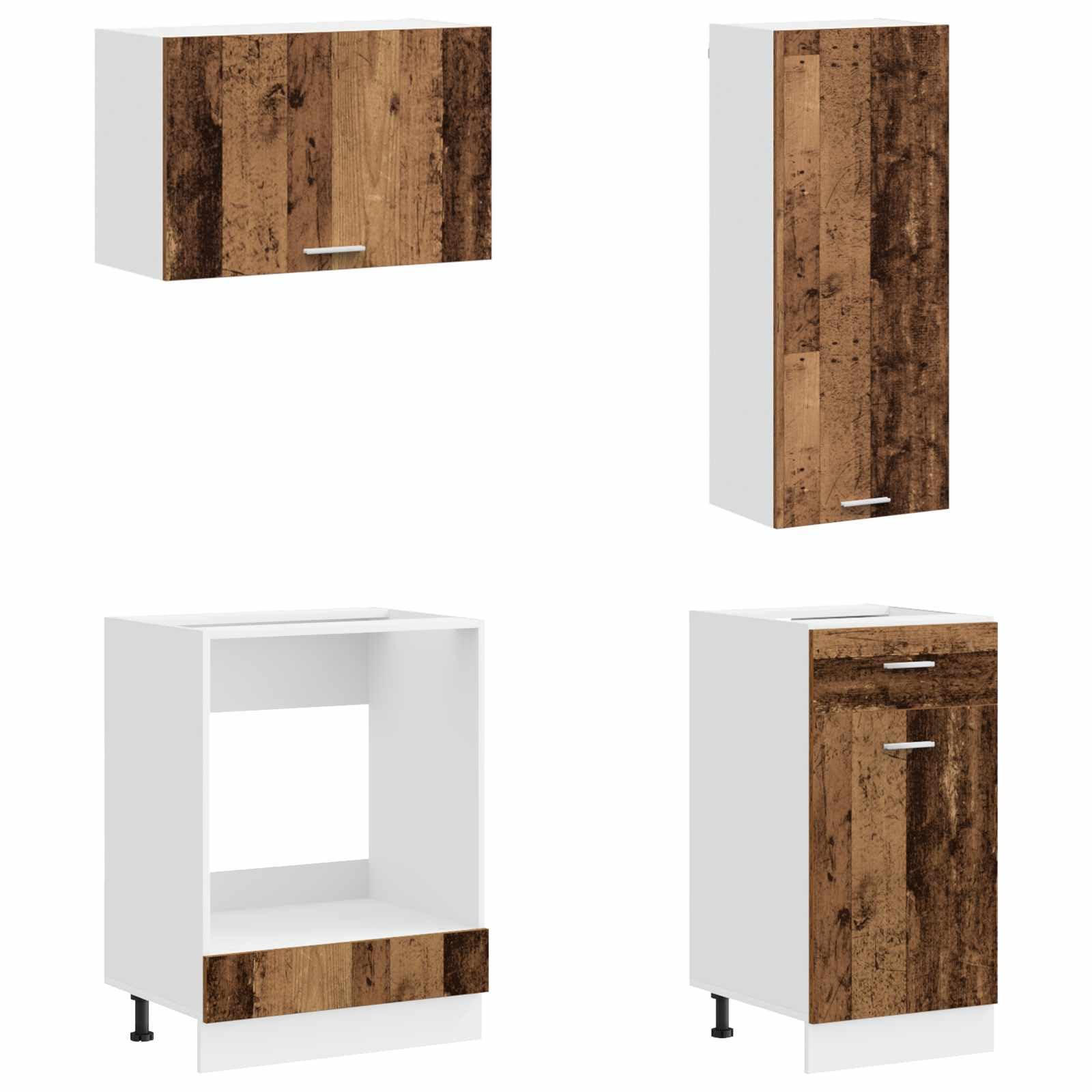 Hothingwell - Unidad de cocina (8 piezas) | Patas ajustables, fijación de pared incluida, diseño moderno, uso interior