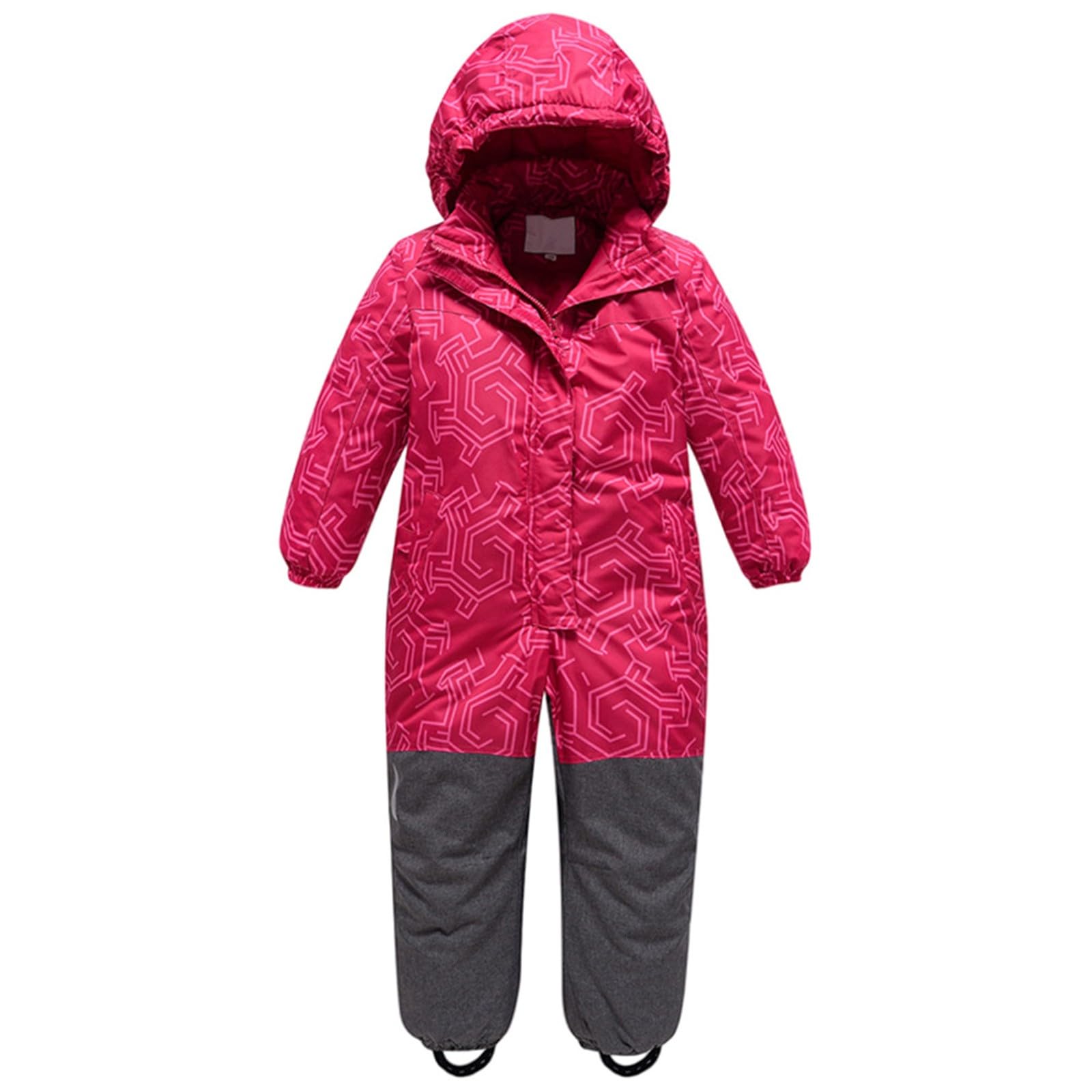 Combinaison de ski épaisse pour bébé et enfant - Unisexe - Avec capuche et poches amovibles - Combinaison de ski et coupe-vent - Gants imperméables pour enfants