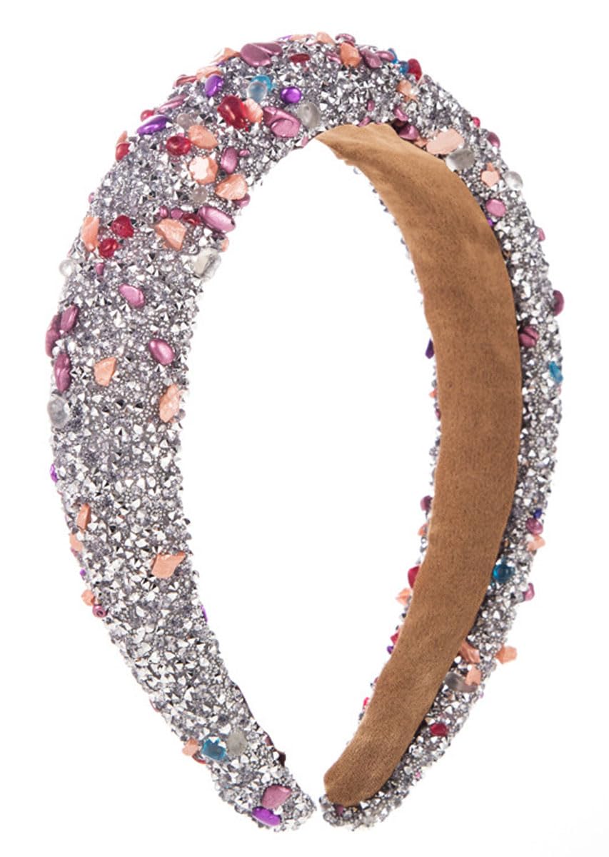 scicent Hairbands Women Rhinestone Padded Headband Baroque Crystal Embellished Hair Bands Colorful Beaded Head Band Fashion Hair Accessories for Girls 16623
