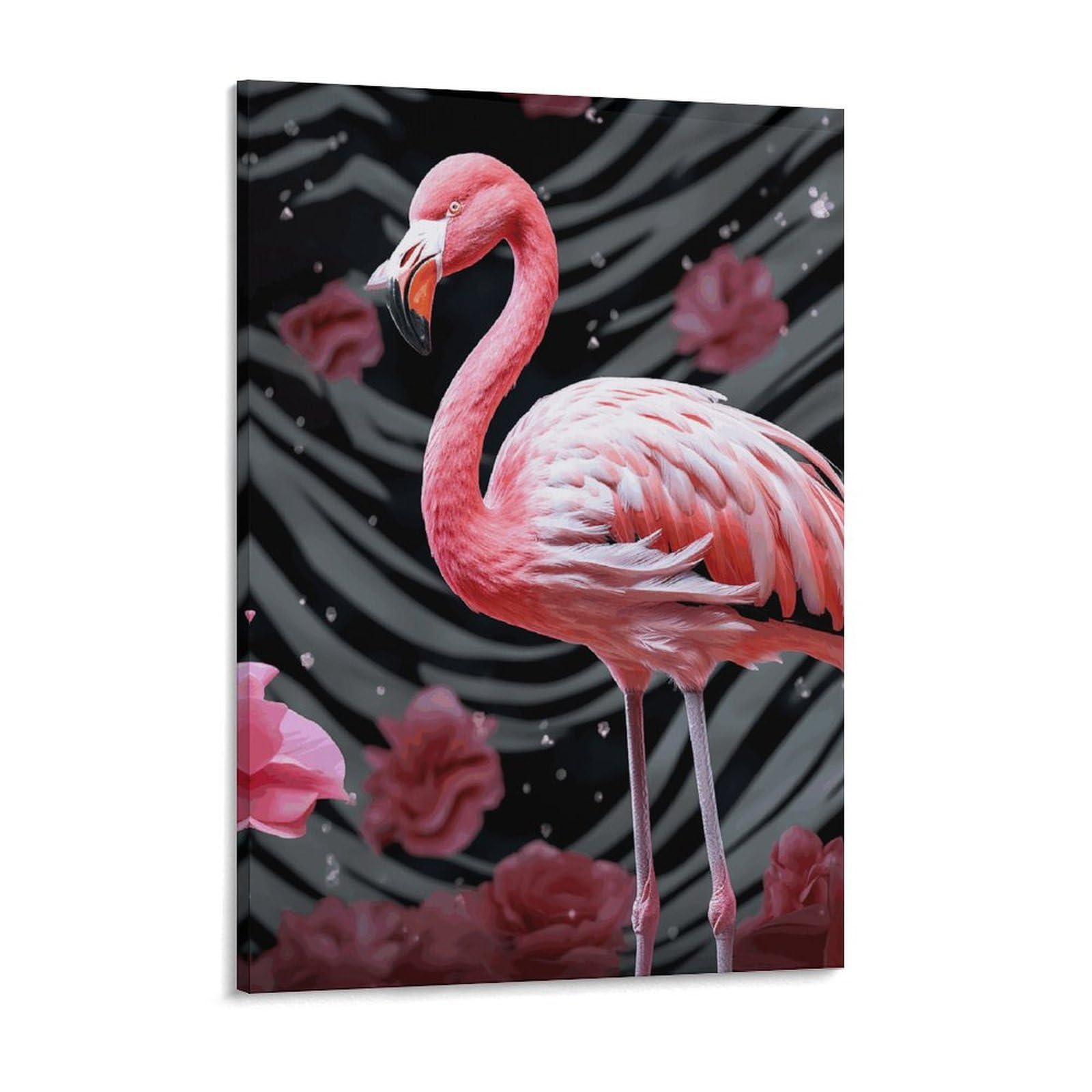 NTVOWPZO Pink Flamingo Canvas Wall Art for Bedroom 18x24inch Canvas Prints Artwork for Walls Modern Picture Artwork Painting for Living Room Aesthetic Wall Paintings for Bathroom Kitchen Office Decor