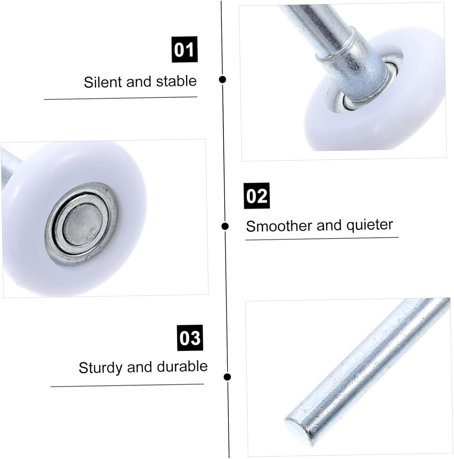 10pcs Durable Nylon Garage Door Rollers Smooth Operation Guide Wheels for Sliding Doors and Garage Replacement Parts