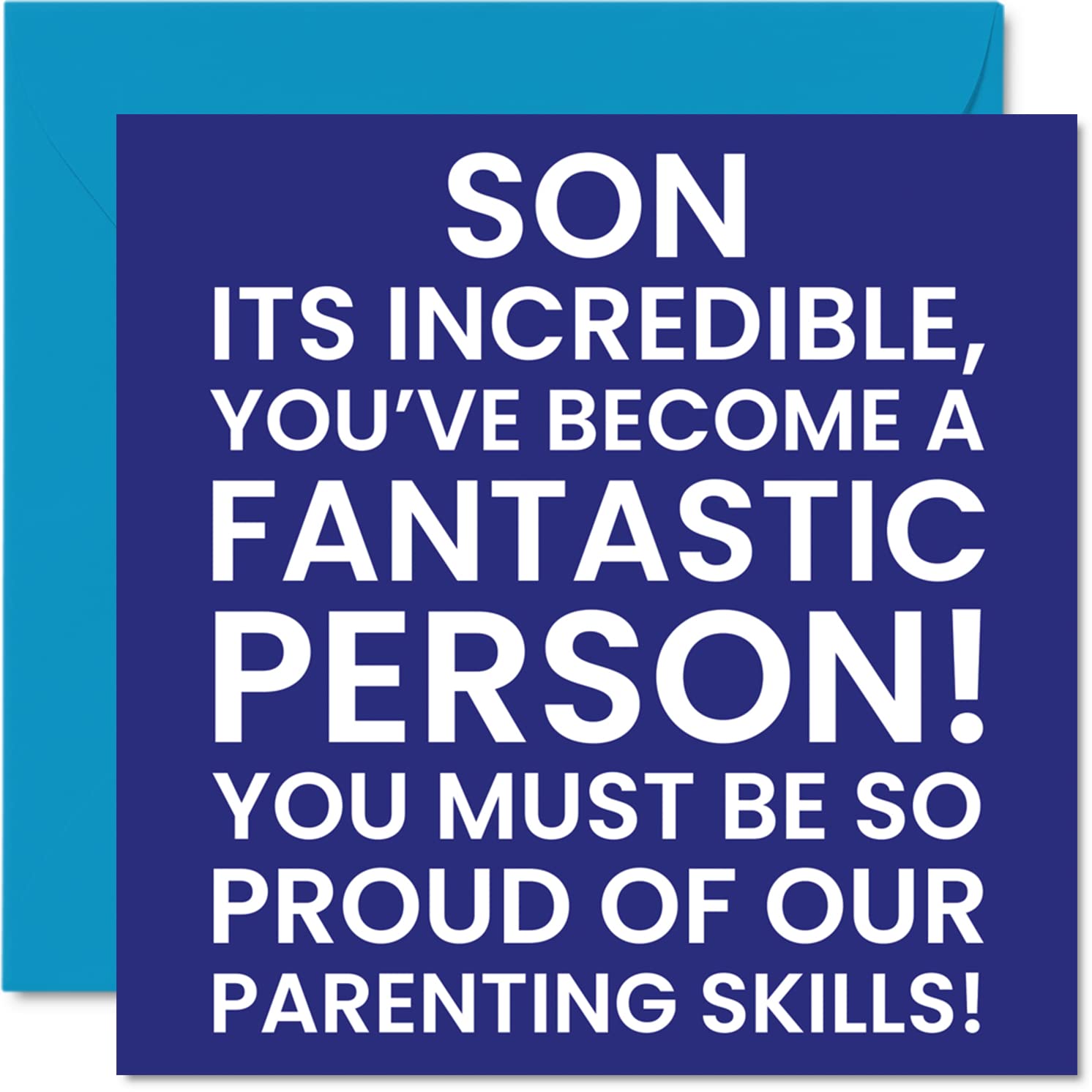 Stuff4 Funny Birthday Cards for Son - Amazing Person - Joke Happy Birthday Card for Son from Mum or Dad, Son Birthday Gifts from Parents, 145mm x 145mm Birthday Greeting Cards Gift for Son