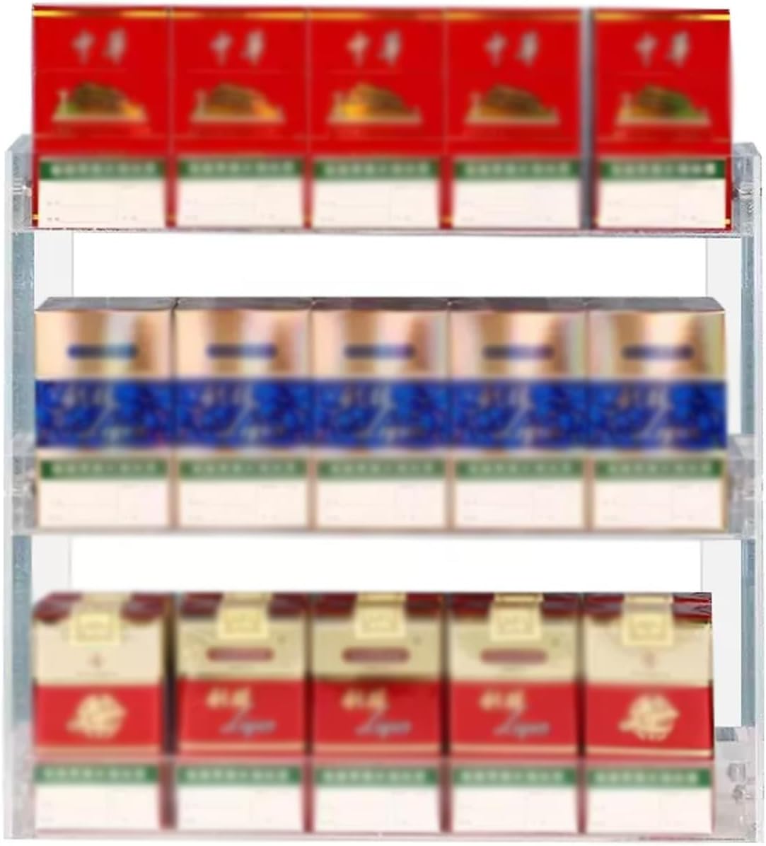 Transparent Wall-mounted Cigarette Display Case, Acrylic Cigarette Case Holder, Supermarkets Cigarettes Display Rack, Retail Cabinet Storage rack, Beverages, snacks, candies, etc. can be placed.