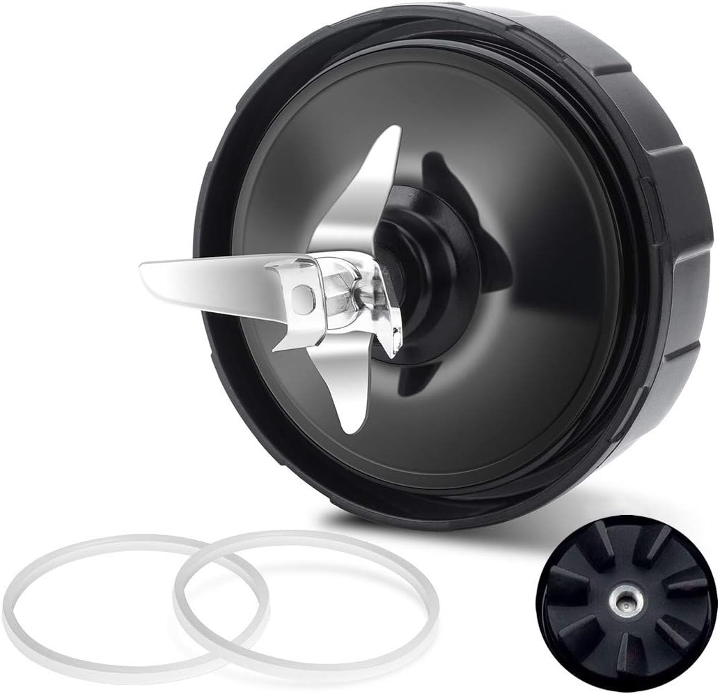 for Blender Blade Replacement 7 Fins for Ninja Blade Compatible with Nutri Ninja Auto iQ BL450-30 BL642-30 BL482-30 BL682-30 with Silicone Rubber Gaskets Seal Ring Mixer Attachment