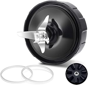 for Blender Blade Replacement 7 Fins for Ninja Blade Compatible with Nutri Ninja Auto iQ BL450-30 BL642-30 BL482-30 BL682-30 with Silicone Rubber Gaskets Seal Ring Mixer Attachment