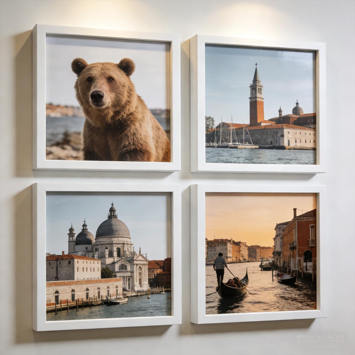 ZXT-parts 6x6 Picture Frames Set of 10. White Solid Wood Frame. Acrylic Panels are Sturdy, Safe, and Will not Scratch. Frames for Wall. Front Opening 5.6x5.6 inch.