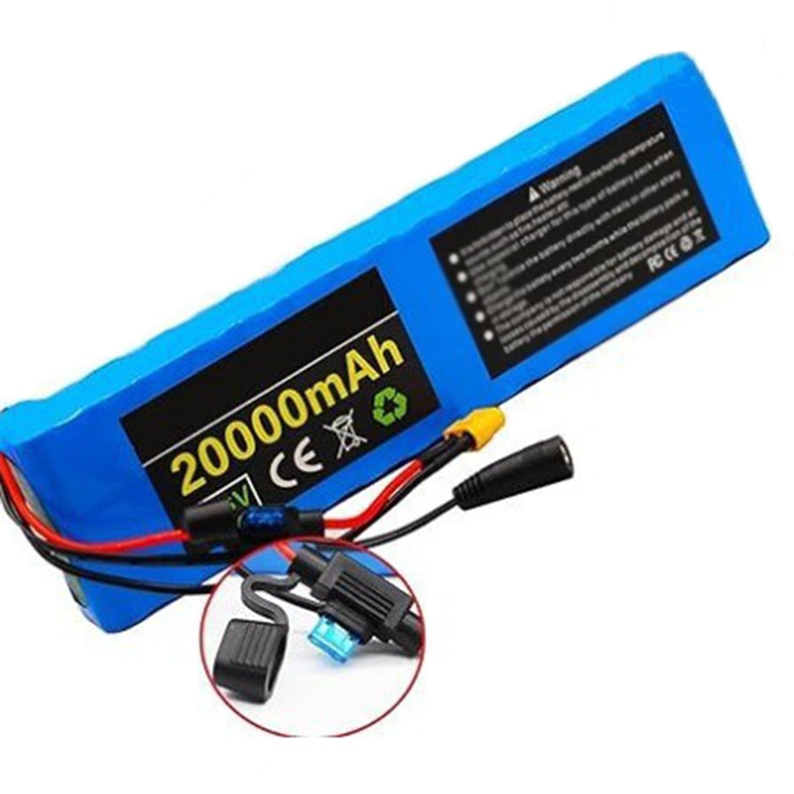 Batteria al Litio per Bici elettrica 36V 20Ah, Batteria agli ioni di Litio per Bici elettrica 10S3P con Caricabatterie, per Scooter Elettrico con Motore da 500 W XT60+DC