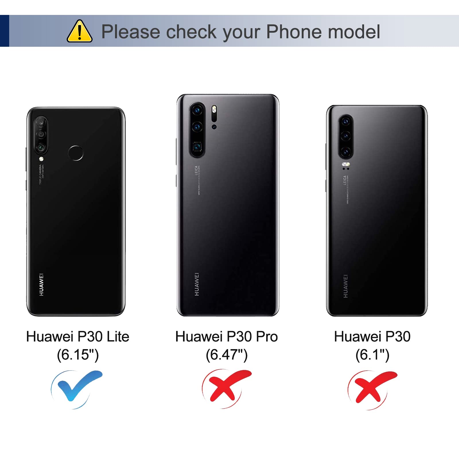 Etui KANVOOS do Huawei P30 Lite, etui ochronne ze skóry PU [etui na karty], odporne na wstrząsy portfel z klapką z klapką dla Huawei P30 Lite (niebieskie)