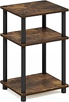 Vista 7 de Furinno JUST Side Table, 3-Tier End Table, Open Shelves Night Stand, Bedside Table, Toolless Assembly, for Living Room, Bedroom, Bathroom, Amber Pine