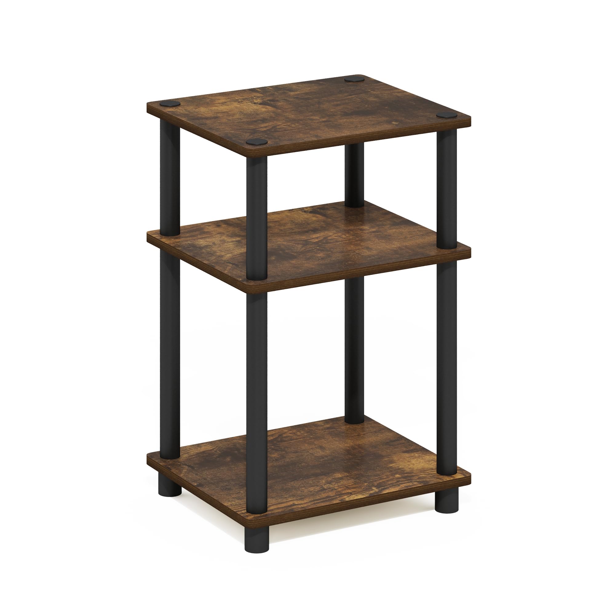 Furinno JUST Side Table, 3-Tier End Table, Open Shelves Night Stand, Bedside Table, Toolless Assembly