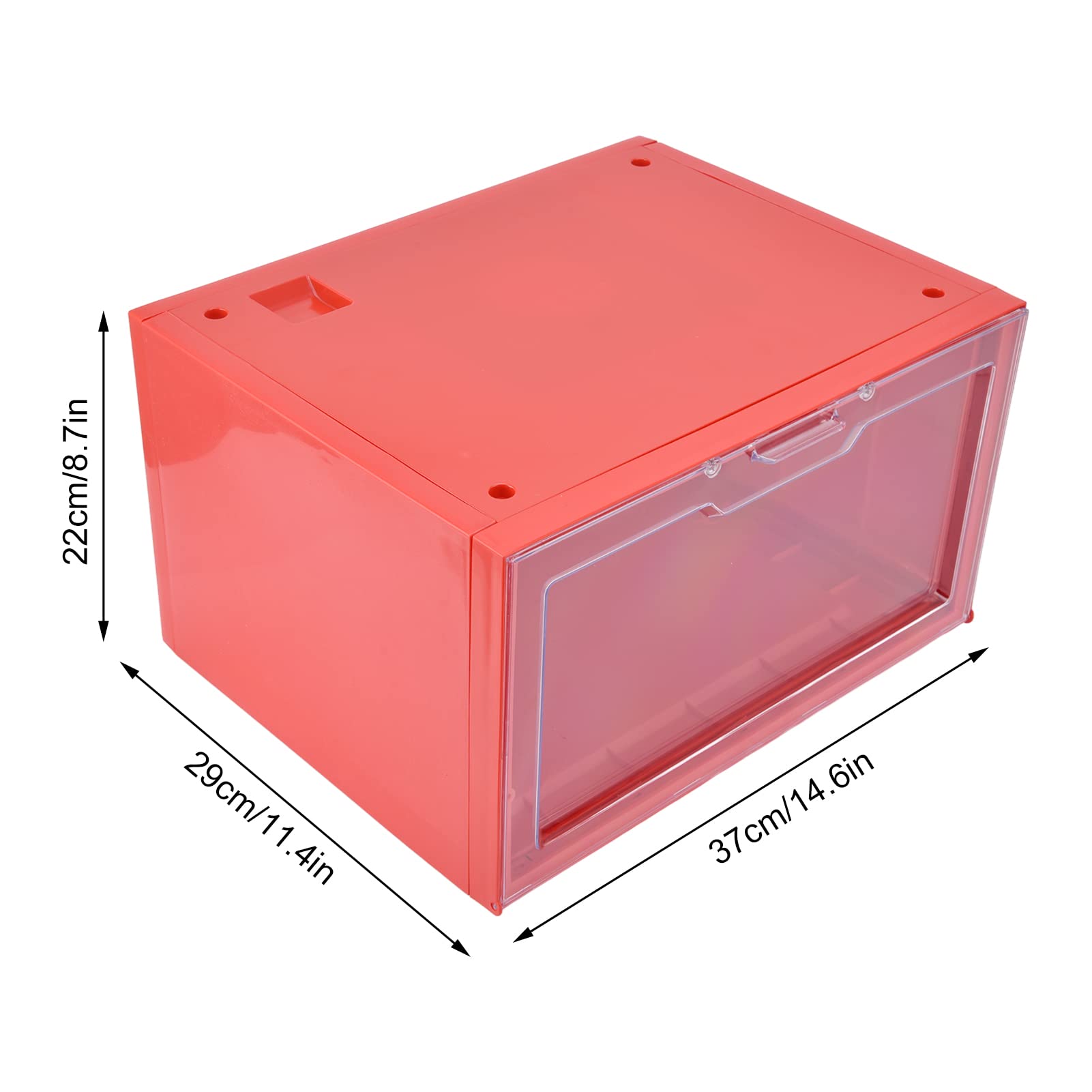 Caja de zapatos LED con Control de voz, puerta transparente, vitrina de almacenamiento para zapatillas, para centro comercial en casa (Roja)