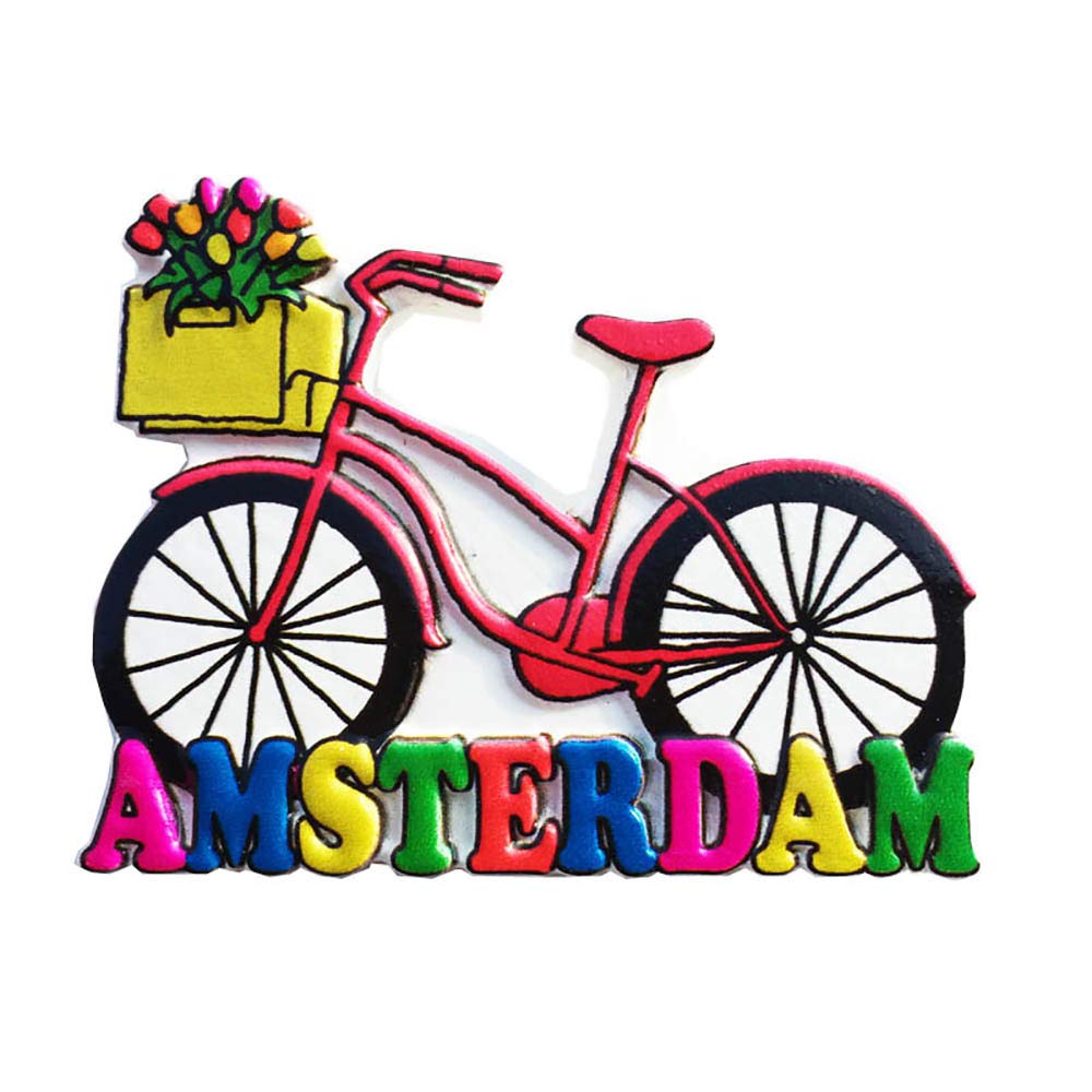 Wedarego Amsterdam Holland Netherlands Amsterdam Holland 3D Bicycle Souvenir Fridge Magnet Gift,Handmade Home & Kitchen Decoration Amsterdam Refrigerator Magnet Collection