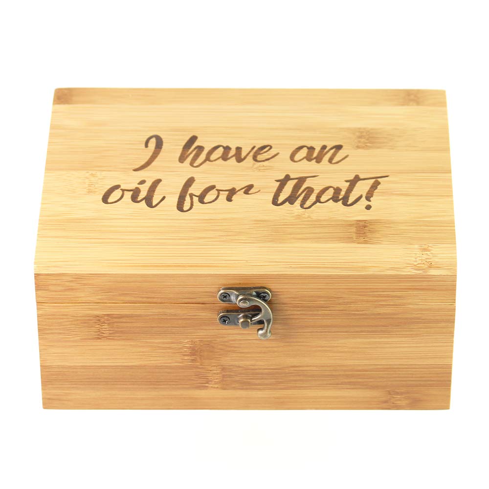 Sudopo Oil Love Bamboo Essential Oils Storage Box - Holds 24 Oils (5mL - 15mL) -I Have an Oil for That Laser Engraving - Premium Essential Oils Box/Holder/Organizer