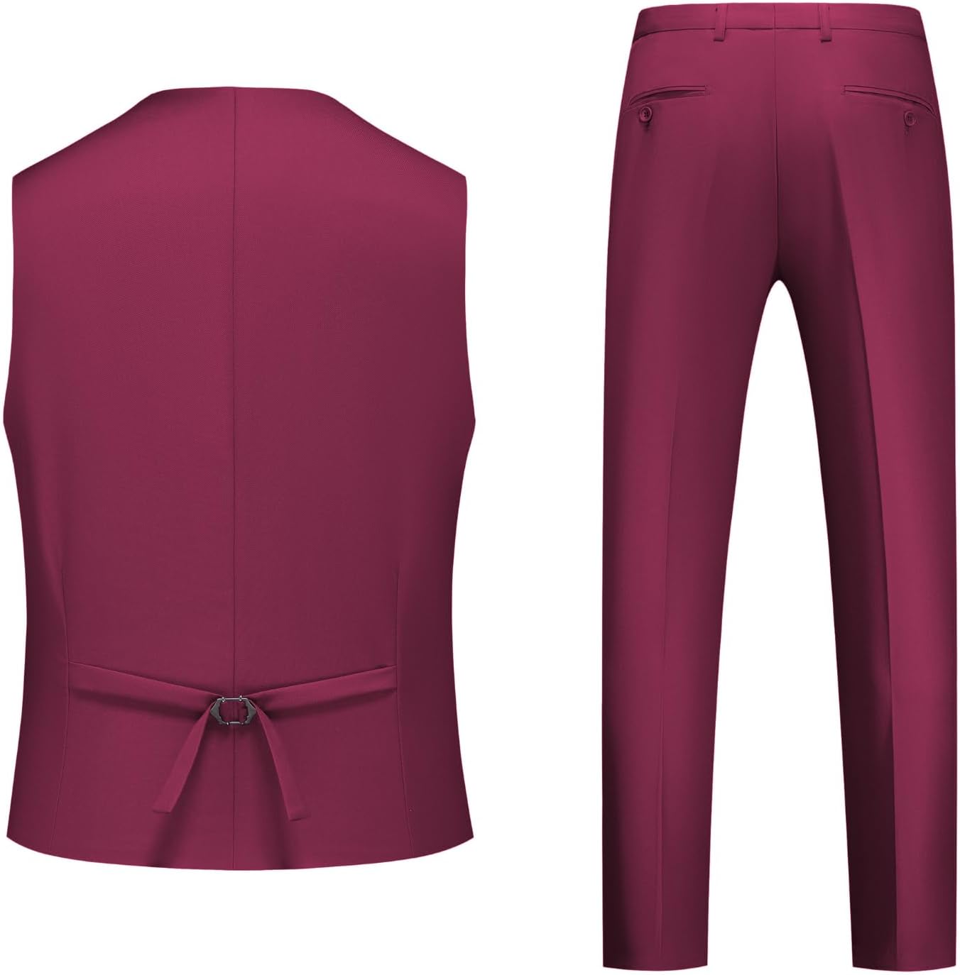 Men's Slim Fit 3 Piece Tuxedo Suit Set Elegant Solid Color Outfit for Weddings and Proms Jacket Vest and Pants