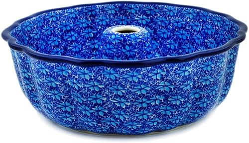 Pastel de cerámica polaca hecho por Ceramika Artystyczna profundo en el tema del mar azul certificado de autenticidad