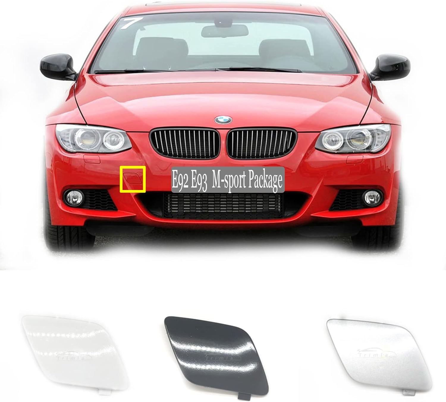 Front Tow Cover for 10-13 BMW 3 Series M Sport 2door 318i 320ix 328i 330i 335i 2010 2011 2012 2013 E92LCI Coupe E93LCI Convertible Bumper Towing Hook Eye Cap 51118035799 (Primer) Front Tow Cover for 10-13 BMW 3 Series M Sport 2door 318i 320ix 328i 330i 335i 2010 2011 2012 2013 E92LCI Coupe E93LCI Convertible Bumper Towing Hook Eye Cap 51118035799 (Primer)