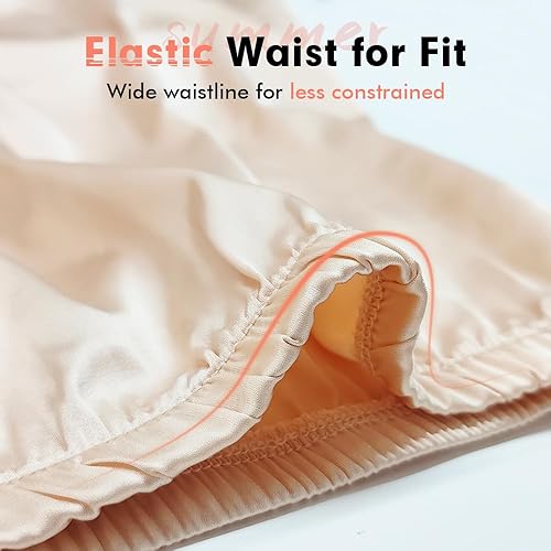 Miniatura 3 de MANCYFIT Media falda para debajo de los vestidos, minifalda de satén para mujer