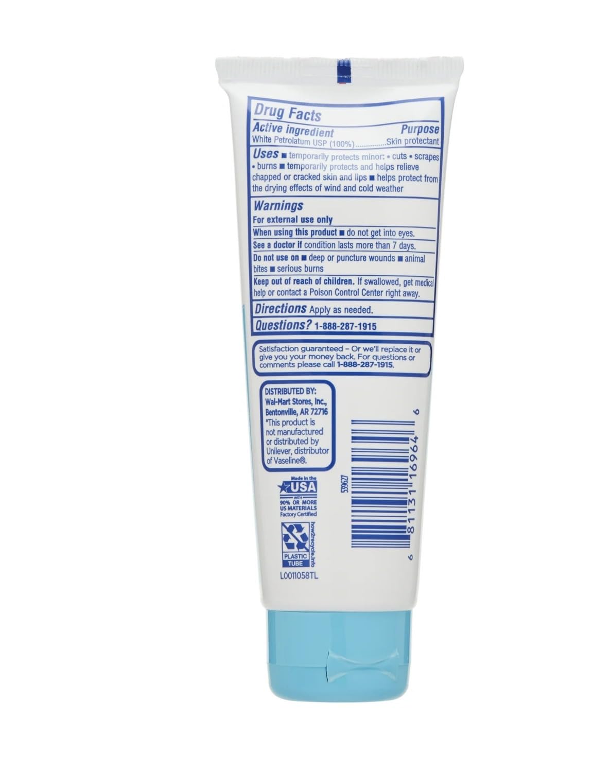 Equate Baby 100% Pure Petroleum Jelly, 2.5 oz,Pack 3) image 2